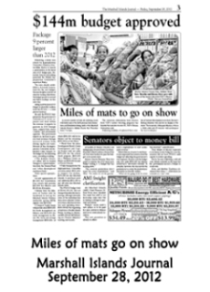 Miles of mats go on show.  Marshall Islands Journal