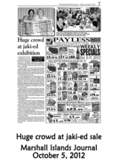 Huge crowd at jaki-ed sale.  Marshall Islands Journal
