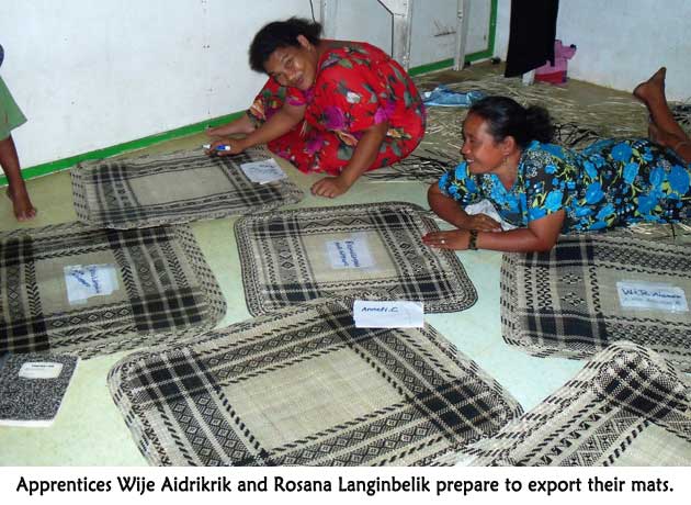 Anako Lokjeb and Lisa Charley with Betty Lobwij