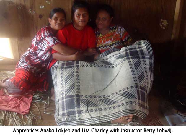 Anako Lokjeb and Lisa Charley with Betty Lobwij