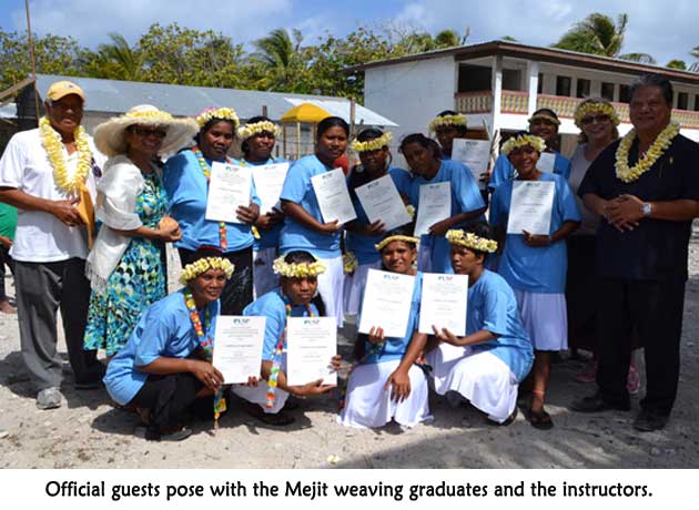 Mejit weaving graduates with officials