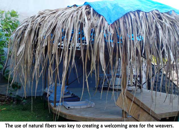 Using natural fibers to build jaki-ed weaving house
